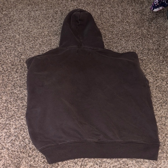 Hollister Dark Brown Boxy Fit Hoodie w Side Zipper Pocket - Picture 5 of 5